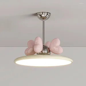 Candelabros Resina Amor Luz Moderno Dormitorio para niños Lámparas de araña Rosa Púrpura Protección para los ojos Lámpara colgante de techo para sala de estar 40 cm 50 cm