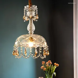 Lustres Lustre rétro intérieur luxe décoratif cristal porche éclairage LED plafonnier chambre salle à manger luminaire suspendu