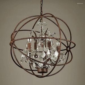 Lustres Rétro Country Style Pendentif En Cristal Lustre Dinging Room Cuisine Loft Lustr Intérieur Decorat Light Fixtur Cadeau Gratuit