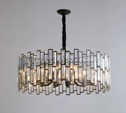 Lustres de style rétro léger luxe noire lustre cristal salon concepteur modèle maison highend fashion art restaurant lampe