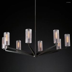 Lustres lustre rond salon moderne éclairage cristal clair pendentif LED lustre classique maison pour chambre Foyer