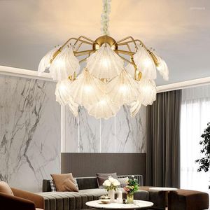 Kroonluchters schaalstijl glas kroonluchter licht villa salon zitkamer led armatuur met grote hangende lamp