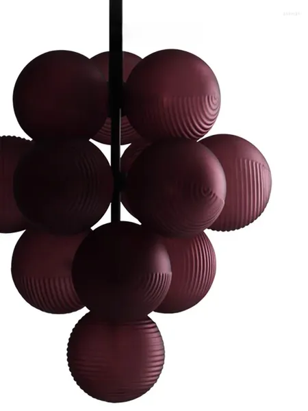 CHANDELIERS Simple Design Grape Lamp Series Personnalité Home Decor Elegant Creative Ripple Ball Lights Plafond Chandelier For Living Room