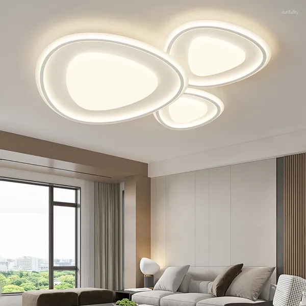 Araña de lámparas simples LED moderno sala de estar estudio luces de techo de techo blanco