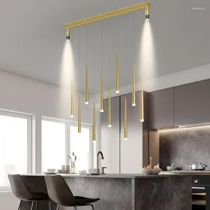 Les lustres Simple Long Strip avec Spotlight Spottendant Lamp Modern for LivingDining Room Bedroom Hall Indoor LightingFixture