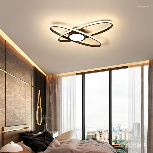 Lustres Simple Moderne Chambre Lampe Chaud Nordique Ins Ligne Led Plafond Étude 2023 Net Éclairage Rouge