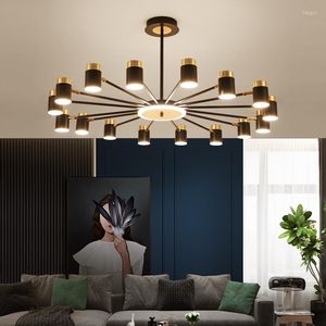 Kroonluchters eenvoudige moderne led -lichten voor villa woonkamer slaapkamerlampen indoor verlichting woning decor plafond luminarie