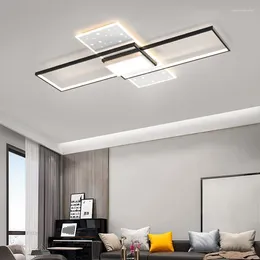 Lustres simples modernes LED salon atmosphérique ménage rectangulaire plafonniers paquet style nordique lampe de chambre à coucher