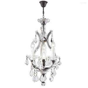 Lustres Petit lustre en cristal traditionnel Kithen Island pendentif éclairage clair candélabre Lustre lampe suspendue pour salle à manger