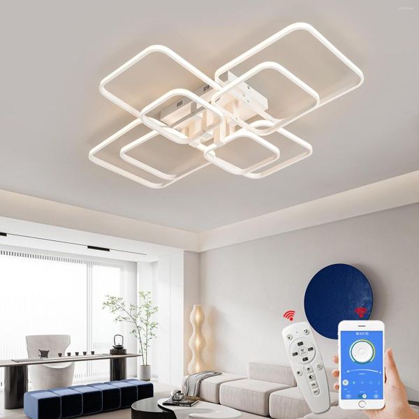 Candelabros Smart Home Alexa Chandelier para sala de estar dormitorio AC85-265V accesorios de lámpara de techo Led modernos