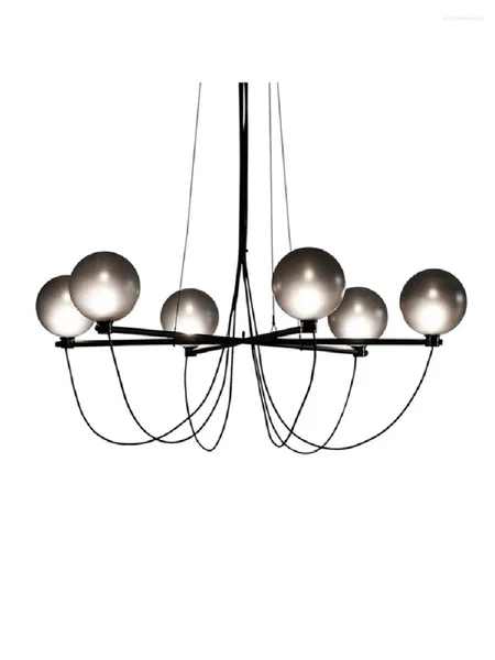 Lustres Lustre en verre gris fumé Est Design Suspension moderne G9 LED Style nordique lampe suspendue décor à la maison luminaire hall