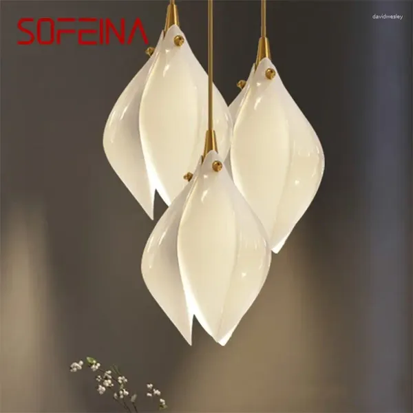 Lustres soxeina luxe luxe luxuelle luminaire moderne liding créamics magnolia pétale décoration pour la salle à manger de la salle à manger.