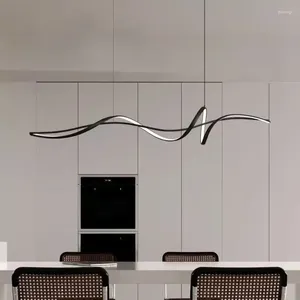 Chandeliers Strip LED Chandelier Living Room Dining Fixtures décoratives intérieures
