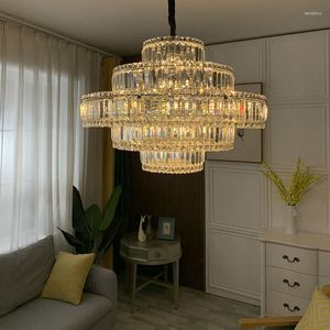 Lustres Top Luxury Crystal Chandelier Living Room VIALL Hall Chadow Round Hanging Lampes Gold / Silver Dining El Lighting Fixtures