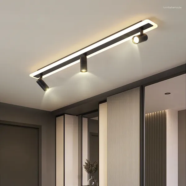 Candelabros de luz LED para techo, tira larga de 220V, accesorio de iluminación de riel, decoración del hogar, foco para tienda de ropa