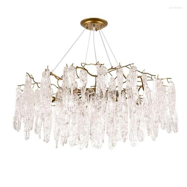 Lustres Twisted Glass Castle Nordic Creative Lights Lustre En Cristal De Luxe Lampe D'éclairage Moderne Pour Salon Salle À Manger Or