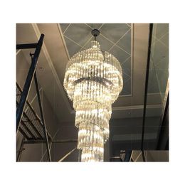 Kroonluchters villa kroonluchter duplex gebouw kristallen lampje post moderne licht luxe trap lange lucht voor springbodem winkel drop leveren dhp9f