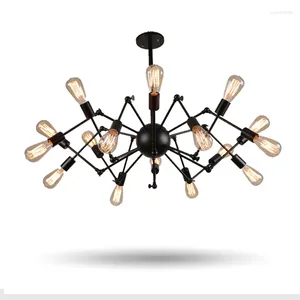 Kroonluchters Vintage Nordic Spider Lamp Meerdere verstelbare retro kroonluchterverlichting Loft Klassieke decoratieve armatuurverlichting