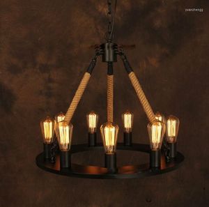 Lustres Vintage Pendentif Lustre Rétro Industriel Edison Ampoule Lampe Loft Fer Luminaire Pour Café Bar Restaurant Cuisine