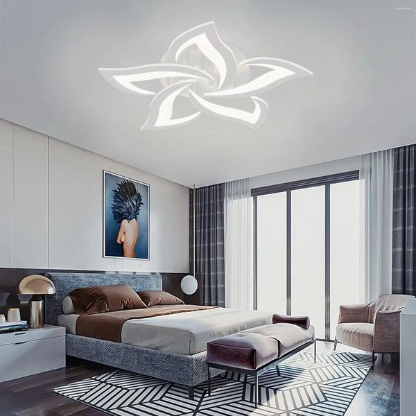 Lustres blanc noir moderne LED pendentif éclairage salon salon