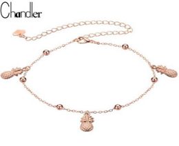 Chandler legering zink enkel ketting voet sieraden vervagen nooit ananas -armband van been strand enkelband voor vrouwen halhal sandalen sieraden7041793