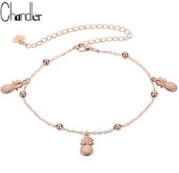 Chandler Legering Zink Enkelbandje Voet Sieraden Nooit Vervagen Ananas Armband Van Been Strand Enkelbandje Voor Vrouwen Halhal Sandalen sieraden4568175