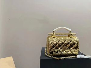 Chanei 23k Luxury et design à la mode Dessier à main en cuir laquer classique pour femmes Small et exquis Diamond Pattern Flip Sac Super Ver