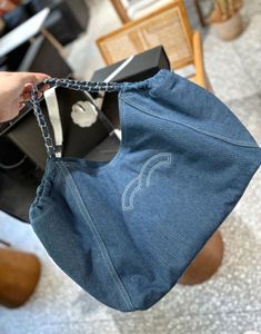 CHANEEL Mode Denim Designer Tote Bag Luxe Handtassen Schouder Crossbody Tas Dames Portemonnee Grote Capaciteit Boodschappentas Hobo Onderarmtas 33cm