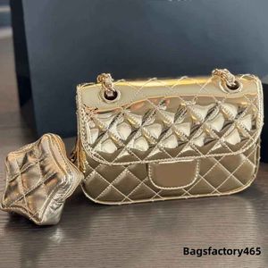 Chanei Gold Bag Designer Sacs Hands Sac à main pour femmes Tottes classiques Bagure d'épaule en cuir Crossbody Fashion Luxury Ladies Purse Diamond Lattice Wal