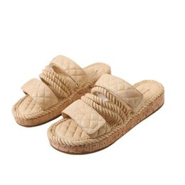 Sandales femmes pantoufle chaussures de mode Velcro diapositives cristal agneau sandale pantoufles deux sangles réglables glisser