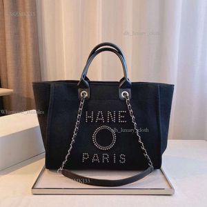 Chanelles Handbag New Pearl Fragrant Designer Sac Vent épaissis en toile Handheld Chain Beach Tote Tote Sac de porte-clés Women's Fashion Classic Classic