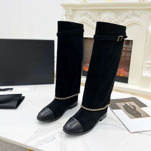 Chanellies channeaux hautes chaussures designer de qualité bottes de genou en cuir