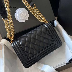 Chanellly Cchanel Chanellies CC Womens Luxury Design Handbag personnalisé Sac haut de gamme 7A Brand en cuir Chaîne Gold Crossbody Black and White Rose Clip Clip de mouton Skin Pye8