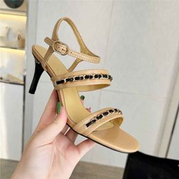 Chanells Brand Chaannel Womens Chanellies Work Fashion Sandals Business Popular Luxury Leisure Travel Letter Womens High Heels Mens Flat Shoes 07-016