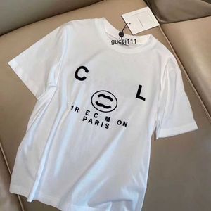 Chanells Channel Letter Cotton Ity T-shirts France Trendy S Ronde kleding C Fashion Men's 3xl Neck grafische afdruk 4xl paar korte mouw