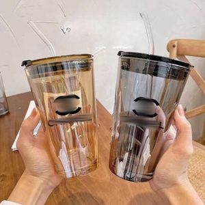 Chanells Cups Kleine geurige wind grote capaciteit huishoudelijk waterbeker glas met deksel kopje waterbeker hoog uiterlijk Instagram glazen kopjes