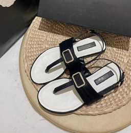 Chanells Diseñador Mujeres Mujeres Fiebres Fabricantes zapatos planos en forma de t landalias de sándalo de sándalo de sándalo de playa sándalo de calzado de playa