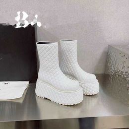Chanells lederen kanaalontwerp mode geborduurde dames luxe nieuwste platform elektrische enkelschoenen