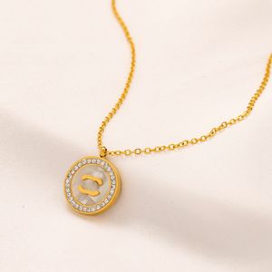 Chanells Luxury Brand Designer Lettre Chanells Colliers 18k Gold Crystal Crystal Innewless Steel Choker Pendent Never FaDing Chain Chanells Jewelry 397