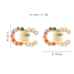 Chanells gemengd goud vergulde 925 zilveren luxe merkontwerpers letters stud vrouwen rond kristal strass pearl earring trouwfeest chanells sieraden hot 540