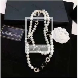 Chanells Collier Luxury Luxury Brand Designer Pendants Colliers Channel Colliers Crystal Perle Clesstal en noir et blanc