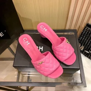 Chanells Sandal Paris Designer Heel Glaides Channel Channelsandals Quilted Slippers Women Holiday Hoge Heel Dress Shoes