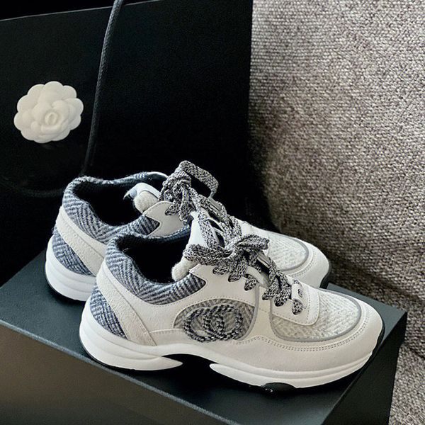 Zapatos Chanells con cordones Correa con cordones Plataforma Tops bajos Zapatos de diseñador Hombres Entrenadores Pareja Chaussure Zapatos de mujer de lujo Dhgate Nuevo