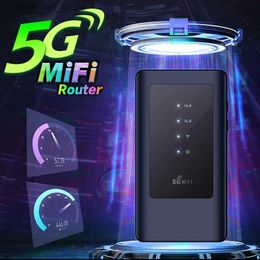 Chaneve Routers Mifi Mobile Modem 5G Sim Card Wifi Router Poket WiFi5 Dual Band 5GHz Hotspot Portable Wi-Fi-apparaat met 4400 mAh Batterij Q231114 5