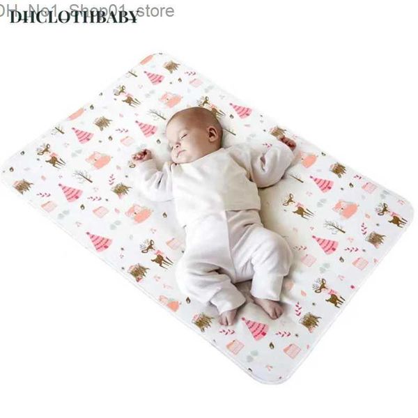 Cambiadores Cubiertas Bebé impermeable cambiador de algodón Niños y niñas Almohadilla de pañal Lavable Reutilizable Colchón para niños Alfombra de piso Alfombra de juego 70 cm x 50 cm Q231202