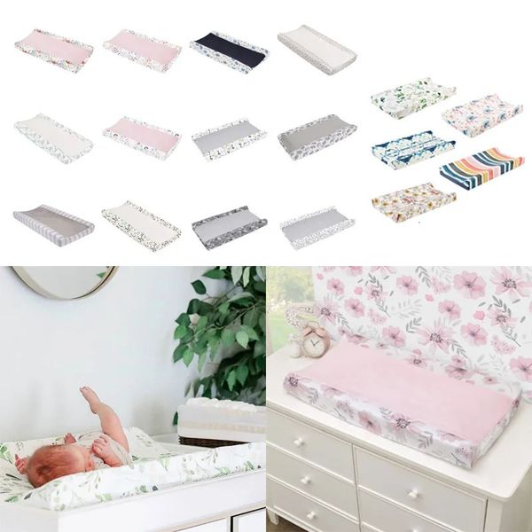 Couvre-matelas à langer, couches en tissu, housse de matelas à langer pour bébé, imprimé floral, drap-housse pour lit de bébé ou d'enfant en bas âge, unisexe, drap de table à langer 231130