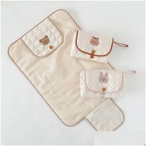 Almohadillas cambiantes Cubiertas Ers Alfombrilla plegable para pañales para bebés Almohadilla para pañales Artículos infantiles impermeables para ropa de cama nacida Colchón Er Drop Delivery Kids Ma Otexe