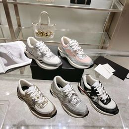 Canal 23c chaussures de créateurs coulant en cuir sport coureur lacet up baskets chaussures or argent métallique plate femme entraîner en maille en nylon en nylon