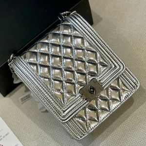 bolso de diseñador bolso de mano Crossbody Black Le Boy Flap Bag con hardware de plata brillante para mujer Bolso de marca Pequeño organizador bolsos de lujo