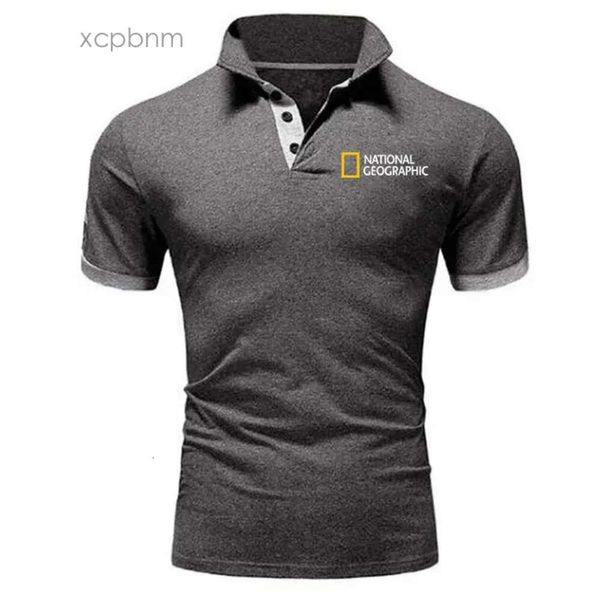 Canal CC Alta calidad CANAL GEOGRÁFICO NACIONAL Marca clásica Polo Camisa Hombres Casual Sólido Manga corta Polos de algodón 220623